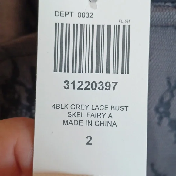 Hot topic COSMIC AURA SKELETON FAIRY LACE THIN STRAPS ZIP CLOSURE HANKY HEM - Picture 11 of 17